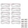TgoBeauty 10pcs/set Eyebrow Stamp Stencil Kit Eyebrow Stencils Reusable Silicone Eyebrow Shape Makeup Aid Balance Template Makeup Measurement Tattoo Ruler (10pcs/set)