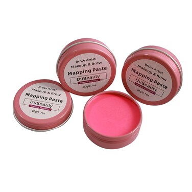 20g/0.7oz Microblading Brow Marker Tool Pink Tattoo Brow Paste Permanent Makeup Mapping Paste Brow Lip Shape Contour Position Tool (20g Pink Brow Paste)