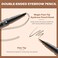 Microblading Eyebrow Pen, 2-In-1 Dual-Ended Waterproof Eyebrow Pencil with 4-Fork-Tip &amp; Ultra-Precise Tip, and an Angled Eyebrow Brush, Eye Brow Pencils for Women -Dark Brown