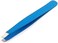 Tweezer for Women &amp; Men &ndash; Slant Pointed Precision Tweezers for Eyebrows &amp; Ingrown Facial Hair Removal with Sharp Needle Nose Point for Plucking (Blue)