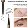 2024 New Microblading Eyebrow Pen (Chestnut), 3D Waterproof Microblading Eyebrow Color with 4 Fork Tip Tattoo, Long-Lasting Natural Eyebrow Pencil, Advanced Professional Hair-Like Brow Pen for Women