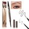 2024 New Microblading Eyebrow Pen (Chestnut), 3D Waterproof Microblading Eyebrow Color with 4 Fork Tip Tattoo, Long-Lasting Natural Eyebrow Pencil, Advanced Professional Hair-Like Brow Pen for Women