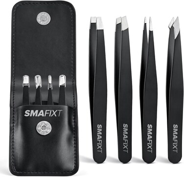 Tweezers Set for Women and Men, Professional Stainless Steel Eyebrow Tweezers for Facial Hair and Ingrown Hair Removal