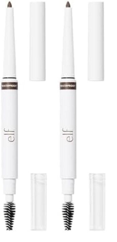e.l.f. Instant Lift Waterproof Brow Pencil, Long-Lasting Eyebrow Pencil For Grooming &amp; Shaping Brows, Vegan &amp; Cruelty-free, Neutral Brown (Pack of 2)