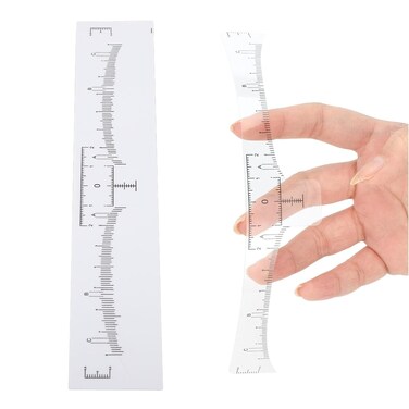100pcs Disposable Brow Ruler, Transparent Scale, Microblading Eyebrow Stickers, Adhesive, Symmetrical Eyebrows