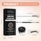 Eyebrow Stamp Stencil Kit - for Waterproof Eyebrows Makeup, Brow Stamp Trio Kit with Sponge Applicator, Dual-ended Brow Brush, 10 Eyebrow Stencils, Waterproof Eyebrow Pomade (Medium Brown)