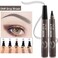 Microblading Eyebrow Pen 3D 4 Fork Tip Eyebrow Pencil Creates Lasting MakeUp Professional Natural Looking Brow Pen Cover Sparse Areas Daily Waterproof Brow Pencil