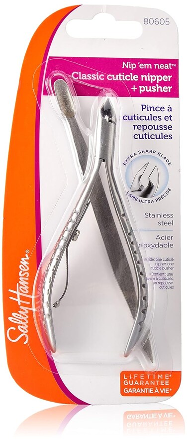 Sally Hansen Beauty Tools, Nip&#39;em Neat-Cuticle Nipper, Pusher, Half Jaw, 1 count, Cuticle Cutter, Cuticle Nipper, Cuticle Clippers, Cuticle Trimmer, Precise Blade, Safely Trims