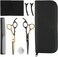 Hair Cutting Scissors Kit Hairdressing Scissor Professional Barber Flat Cut Tooth Scissors Bangs Thinning Shears Set Stainless Steel with Hairpin Comb for Men Women
