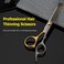6 Inch Hair Thinning Scissors Cutting Teeth Shears Professional Barber Hairdressing Texturizing Salon Razor Edge Scissor Stainless Steel - Black Golden