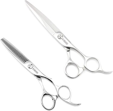 Barber Scissors Set 7" Professional Sliding Hair Scissors Sliding Hair Shears 6 Inch Thinning Shears Hair Thinning Scissors Razor Edge 440C Kinsaro