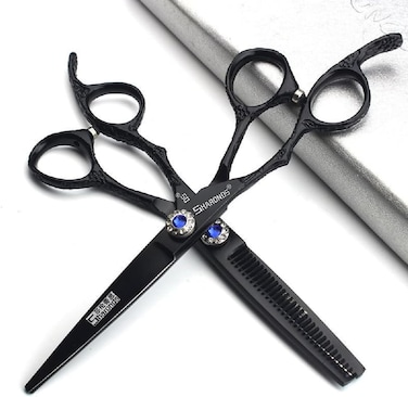 hairdresser professional scissors set left-handed 6.0 inch hair sparse scissors hairdressing scissors 440C (2pc)