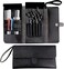 FERCAISH Salon Scissors Storage Bag, Black Leather Scissors Holder Pouch Cases - Multifunctional Clutch Bag Barber Salon Scissors Cases, Salon Tools Holster Bag for Stylist Barber Hairdressers