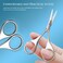 2Pcs Facial Hair Small Grooming Scissors For Men Women - Eyebrow, Nose Hair, Mustache, Beard, Eyelashes, Ear Trimming Kit - Curved and Rounded Safety Tip Clippers For Hair Cutting - Silver