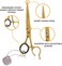 Modern Hair Shears - 6.5 Inch Cutting Scissors Premium with Leather Case and cushioned grips Attractive Razor Edge Blade Professional for Women Men, Gold