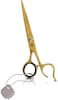 Modern Hair Shears - 6.5 Inch Cutting Scissors Premium with Leather Case and cushioned grips Attractive Razor Edge Blade Professional for Women Men, Gold