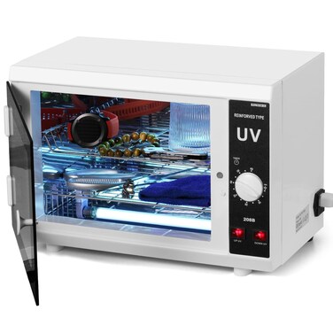 UV Light Nail Tool Cleaning Machine,12L Large Box Cabinet with 2 UVC Ultraviolet Lamp and Timer Setting for Salon,Spa,Beauty and Barber