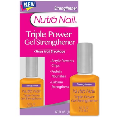 Nutra Nail Triple Power Gel Treatment &ndash; Instant 3-in-1 Protective, Nourishing &amp; Strengthening Lacquer for Weak Nails
