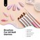Beetles Gel Polish Nail Art Brushes Set - 6 Pcs, Gray, Wood Alloy Handle, Wood Head, Dotting Pen, Salon &amp; DIY Nail Art, Valentines Day Gifts for Her