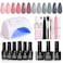Beetles Gel Nail Polish Kit with Uv Light 48W Led Nail Lamp 6 Colors Nude Gray Pink Gel Polish Starter Kit Manicure Soak off Led Salon DIY Home Gift for Women