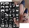 French Tip Nail Stamp Plate French Line Nail Stamping Plates Stencils Printing Template Manicuring DIY Printing Tools Flowers Leaves Smiley Heart Nail Art Stamp for Women and Girls