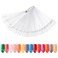 AHIER 50 PCS Transparent Nail Swatches Sticks, Fan-shaped Nail Art Tips, Nail Polish Display Board Practice Sticks with Metal Screw Holder