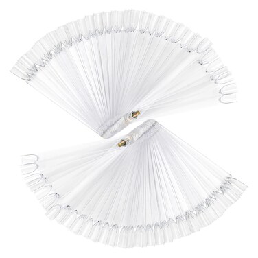 AHIER Nail Swatch Sticks, Swatch Sticks Nail Polish, Fan-shaped False Fake Nail Art Tips Sticks Polish Gel Salon Display Chart Practice Tool (100 Pack)