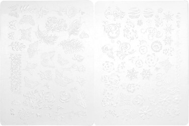 2pcs Nail Art Nail Stamping Plate, Manicure Silicone Template, Butterfly and Flower Series Nail Art Stencils Nail Art DIY Stamp Plates 3D Printing Mold