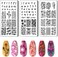 PH PandaHall 3pcs Nail Stamping Plate Flower Leaf Nail Stamper Plant Nail Stencils Tip Nail Stamp Tool Print Nail Stencils Stainless Steel Nail Image Plates for Nail Art Design Manicure Salon