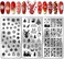 PandaHall Winter Christmas Nail Art Plates 3pcs DIY Nail Art Templates Reusable Template Design Tool