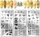 PandaHall 3-Piece Honeycomb Nail Stamper Set, Spring Bee &amp; Sunflower Nail Art Stencils, Stainless Steel Image Plates