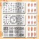 PH PandaHall Fall Thanksgiving Theme Nail Stamping Plate 88 Patterns Stainless Steel Nail Template 3PCS Leaves Pumpkins Plaid Autumn Blessing Nail Art Plate for Nail Art Design 4.7x2.4 inches