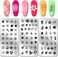 PH PandaHall 3pcs Flower Nail Stamper, Leaves Heart Nail Stamping Plate Star Nail Art Stencils Print Nail Stencils Stainless Steel Nail Image Plates for Nail Art Design Print Manicure Salon