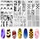 3Pcs French Border Plaid Nail Stamping Plate Floral Nail Stamping Templates French Line Tip Nail Art Stamp Plates Image Plate Stainless Steel DIY Reusable Tools for Manicure Printing