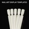 100 Pieces Nail Art Polish Display Practice Stick with Metal Split Ring Holder - Fan Shape Finger Clipper Nail Art Tips Display Swatches Nail Polish Color Board Card Plates Practice Templates