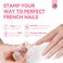 Saviland French Tip Nail Stamp - 4PCS Nail Art Stamper Kit Clear Silicone Nail Stamping Long &amp; Short Jelly Stamper for Nails with Scrapers Nail Stamper Kit for French Manicure Home DIY Nail Art Salon
