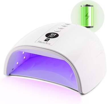 MelodySusie Cordless UV Nail Lamp with 3 Timers &amp; Smart Sensor, P-Plus30G Rechargeable UV Light Cures All Gels, Especially Builder, Hard, Extension, Acrylic &amp; Chrome Gel Polishes White