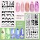 Biutee Nail Art Stamping Plates Set - 10PCS French Line Stamp Templates &amp; Reusable Stainless Steel Nail Tools