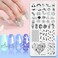 Biutee Nail Art Stamping Plates Set - 10PCS French Line Stamp Templates &amp; Reusable Stainless Steel Nail Tools