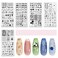 Biutee Nail Art Stamping Plates Set - 10PCS French Line Stamp Templates &amp; Reusable Stainless Steel Nail Tools