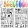 Biutee Nail Art Stamping Plates Set - 10PCS French Line Stamp Templates &amp; Reusable Stainless Steel Nail Tools