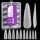 XXL Almond Gel Nail tips: 3 in 1 Gelike ec French Full Matte Guiding Line Nail Tips, Extra Long Gel x Nails with Auxiliary Positioning Line, Nail Extension Tips for Beginners 84 Pcs 10 Sizes