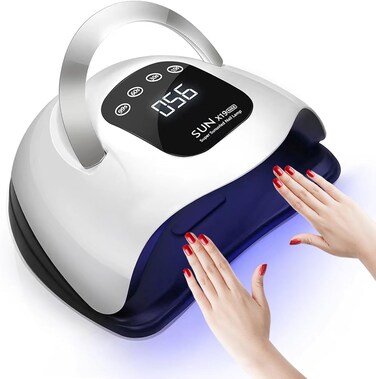 320W UV LED Nail Lamp, Professional UV Nail Dryer Light for Gel Nails with 72 Beads, Fast Curing Gel Polish Lamp Auto Sensor 4 Timer Setting Portable Nail Art Drying Tools for Fingernail/Toenail
