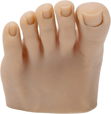 Practice Fake Foot Model, Soft Silicone Fake Foot Tool Prosthetic Manicure Tool with Half Foot Design, Mannequin Feet Practice Fake Training Foot for Nails Tips Art Training (Left)