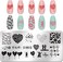 SILPECWEE 6 Pieces Valentine's Day Nail Stamp Nail Stamping Plate Holiday Heart Nails Design Nail Stencils Nail Art Template Nail Polish Stamp Tools Nail Art Accessories for Acrylic Nails