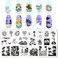 6pcs Seaside Scenery Nail Stamping Plate Nail Stamping Kit for Nails Summer Beach Coconut Trees Sunset Waves Sea Animals Image Plates Nail Stamper Kit Nail Stamping Plates for Nails
