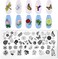 JERCLITY 6pcs Flower Nail Stamping Plate Kit - Rose, Lotus, Butterfly &amp; Leaf Designs for Nail Art