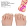 1 Pair Silicone Nail Practice Trainning Foot Flexible Manicure Nail Art Training Display Fake Half Foot Model Pedicure Practice (Medium Skin Color)