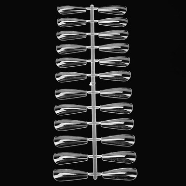 240pcs Clear Nail Swatches Sticks, Nail Art Polish Display Tips Manicure Supplies Equipment, Transparent(Long trapezoid 240 pieces)