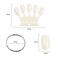 3 Sets Plastic Nail Swatches Crown Shape Fake Tips Nail Polish Display Board Practice Tool with Metal Ring Holder(Clear, White, Beige)